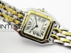 Panthère Secrete Ladies 27mm SS/YG 8848F 1:1 Best Edition White Dial on SS/YG Bracelet Ronda Quartz