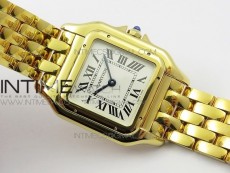 Panthère Secrete Ladies 27mm YG 8848F 1:1 Best Edition White Dial on YG Bracelet Ronda Quartz