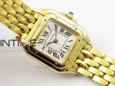 Panthère Secrete Ladies 22mm YG 8848F 1:1 Best Edition White Dial on YG Bracelet Ronda Quartz