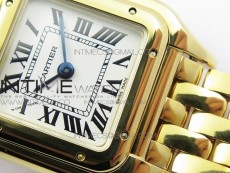Panthère Secrete Ladies 22mm YG 8848F 1:1 Best Edition White Dial on YG Bracelet Ronda Quartz