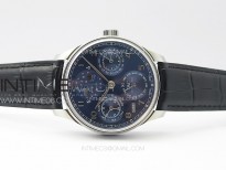 Portuguese IW503401 Real PR SS APSF 1:1 Best Edition Blue Dial On Black Leather Strap A52610