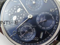 Portuguese IW503401 Real PR SS APSF 1:1 Best Edition Blue Dial On Black Leather Strap A52610