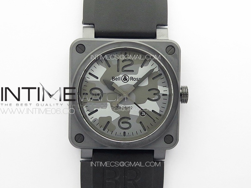 BR 03-92 Real Ceramic 1:1 Best Edition Camouflage Apes Dial on Black Rubber Strap MIYOTA 9015