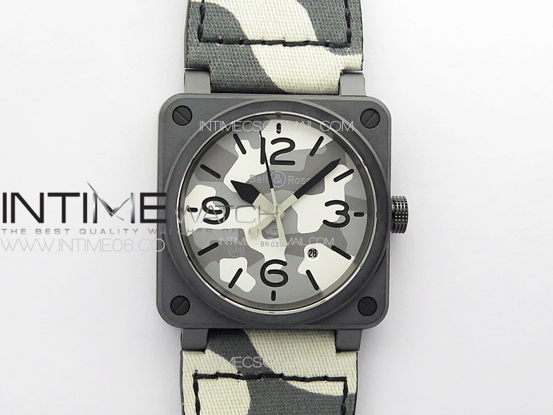 BR 03-92 Real Ceramic 1:1 Best Edition Gray Camouflage Apes Dial on Camouflage Nylon Strap MIYOTA 9015