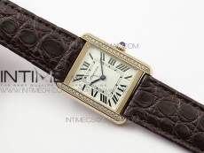 Tank Solo Ladies 25mm Dia Bezel RG AF 1:1 Best Edition White Dial on Brown Leather Strap Ronda Quartz