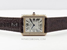 Tank Solo Ladies 25mm Dia Bezel RG AF 1:1 Best Edition White Dial on Brown Leather Strap Ronda Quartz