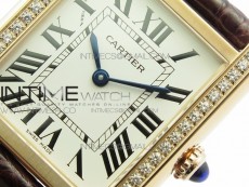 Tank Solo Ladies 25mm Dia Bezel RG AF 1:1 Best Edition White Dial on Brown Leather Strap Ronda Quartz