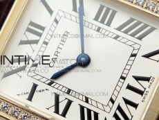 Tank Solo Ladies 25mm Dia Bezel RG AF 1:1 Best Edition White Dial on Brown Leather Strap Ronda Quartz