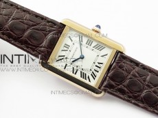 Tank Solo Ladies 25mm RG AF 1:1 Best Edition White Dial on Brown Leather Strap Ronda Quartz