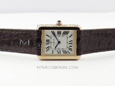 Tank Solo Ladies 25mm RG AF 1:1 Best Edition White Dial on Brown Leather Strap Ronda Quartz
