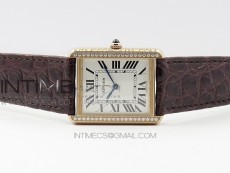 Tank Solo Ladies 28mm Dia Bezel RG AF 1:1 Best Edition White Dial on Brown Leather Strap Ronda Quartz