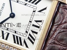 Tank Solo Ladies 28mm Dia Bezel RG AF 1:1 Best Edition White Dial on Brown Leather Strap Ronda Quartz