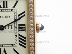 Tank Solo Ladies 28mm Dia Bezel RG AF 1:1 Best Edition White Dial on Brown Leather Strap Ronda Quartz