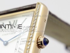 Tank Solo Ladies 28mm Dia Bezel RG AF 1:1 Best Edition White Dial on Brown Leather Strap Ronda Quartz