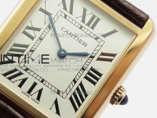 Tank Solo Ladies 28mm RG AF 1:1 Best Edition White Dial on Brown Leather Strap Ronda Quartz