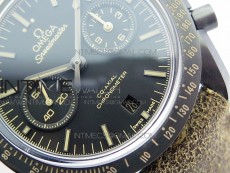 Speedmaster "Dark Side of The Moon" Real Ceramic OMF 1:1 Best Edition Vintage Black on Brown Leather Strap A9300