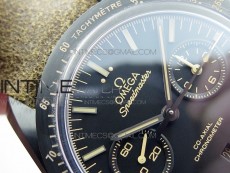 Speedmaster "Dark Side of The Moon" Real Ceramic OMF 1:1 Best Edition Vintage Black on Brown Leather Strap A9300