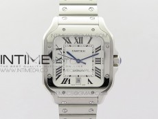 Santos de Cartier Large 2018 V2 KOR 1:1 Best Edition White Dial on SS Bracelet MIYOTA 9015