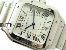 Santos de Cartier Large 2018 V2 KOR 1:1 Best Edition White Dial on SS Bracelet MIYOTA 9015