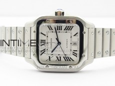 Santos de Cartier Large 2018 V2 KOR 1:1 Best Edition White Dial on SS Bracelet MIYOTA 9015