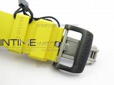 RM011 Carbon Case Chrono KVF 1:1 Best Edition Crystal Skeleton Yellow Dial on Yellow Rubber Strap A7750