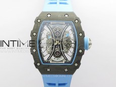 RM053-01 Real Forge Carbon YSF Best Edition Skeleton Dial on Blue Rubber Strap Asian Tourbillon
