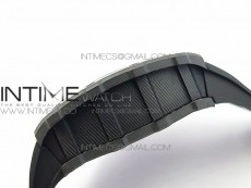 RM011 Carbon Case Chrono KVF 1:1 Best Edition Crystal Skeleton Yellow Dial on Black Rubber Strap A7750