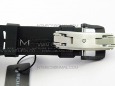 RM011 Carbon Case Chrono KVF 1:1 Best Edition Crystal Skeleton Yellow Dial on Black Rubber Strap A7750
