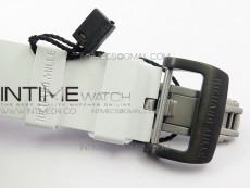 RM011 Carbon Case Chrono KVF 1:1 Best Edition Crystal Skeleton Yellow Dial on White Rubber Strap A7750