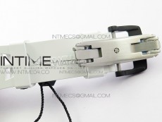 RM011 Carbon Case Chrono KVF 1:1 Best Edition Crystal Skeleton Yellow Dial on White Rubber Strap A7750
