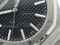 Royal Oak 41mm 15510 50th SS ZF 1:1 Best Edition Black Textured Dial on SS Bracelet A4302 (Free Box)