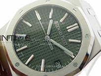 Royal Oak 41mm 15510 50th SS ZF 1:1 Best Edition Green Textured Dial on SS Bracelet A4302 (Free Box)