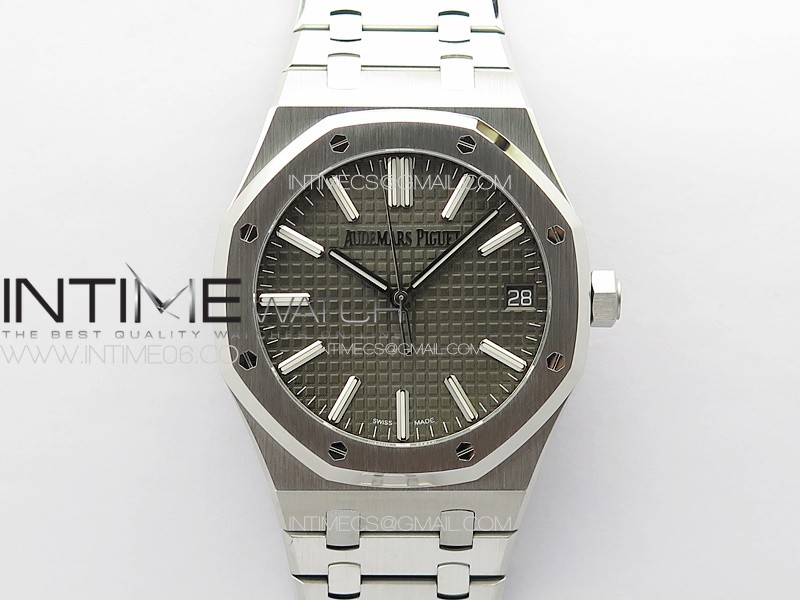 Royal Oak 41mm 15510 50th SS ZF 1:1 Best Edition Gray Textured Dial on SS Bracelet A4302