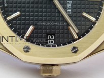 Royal Oak 41mm 15500 RG ZF 1:1 Best Edition Black Textured Dial on SS Bracelet A4302 Super Clone