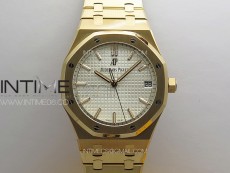 Royal Oak 41mm 15500 RG ZF 1:1 Best Edition Silver White Textured Dial on SS Bracelet A4302 Super Clone