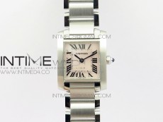 Tank Francaise Ladies 25mm SS 8848F 1:1 Best Edition White Dial on SS Bracelet Ronda Quartz