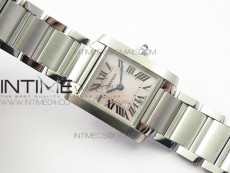 Tank Francaise Ladies 25mm SS 8848F 1:1 Best Edition White Dial on SS Bracelet Ronda Quartz