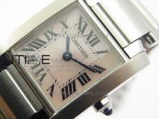 Tank Francaise Ladies 25mm SS 8848F 1:1 Best Edition White Dial on SS Bracelet Ronda Quartz