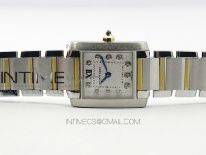 Tank Francaise Ladies 25mm SS/YG 8848F 1:1 Best Edition White Diamond Dial on SS/YG Bracelet Ronda Quartz