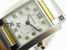 Tank Francaise Ladies 25mm SS/YG 8848F 1:1 Best Edition White Diamond Dial on SS/YG Bracelet Ronda Quartz