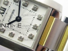 Tank Francaise Ladies 25mm SS/YG 8848F 1:1 Best Edition White Diamond Dial on SS/YG Bracelet Ronda Quartz