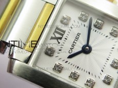 Tank Francaise Ladies 25mm SS/YG 8848F 1:1 Best Edition White Diamond Dial on SS/YG Bracelet Ronda Quartz