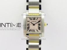 Tank Francaise Ladies 25mm SS/YG 8848F 1:1 Best Edition Pink MOP Dial on SS/YG Bracelet Ronda Quartz