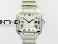 Santos de Cartier 35mm 2018 GF 1:1 Best Edition White Dial on SS SmartLinks Bracelet MIYOTA 9015 (Free Leather Strap)