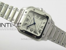 Santos de Cartier 35mm 2018 GF 1:1 Best Edition White Dial on SS SmartLinks Bracelet MIYOTA 9015 (Free Leather Strap)