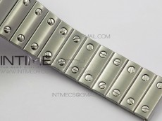 Santos de Cartier 35mm 2018 GF 1:1 Best Edition White Dial on SS SmartLinks Bracelet MIYOTA 9015 (Free Leather Strap)