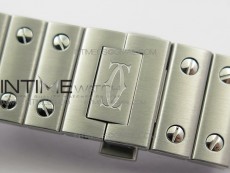 Santos de Cartier 35mm 2018 GF 1:1 Best Edition White Dial on SS SmartLinks Bracelet MIYOTA 9015 (Free Leather Strap)