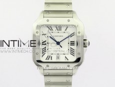 Santos de Cartier 40mm 2018 GF 1:1 Best Edition White Dial on SS SmartLinks Bracelet MIYOTA 9015 (Free Leather Strap)