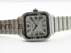 Santos de Cartier 40mm 2018 GF 1:1 Best Edition White Dial on SS SmartLinks Bracelet MIYOTA 9015 (Free Leather Strap)