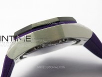 Royal Oak Concept 26620 Satin-polished Steel 1:1 Best Edition Skeleton Dial on Purple Rubber Strap A2965